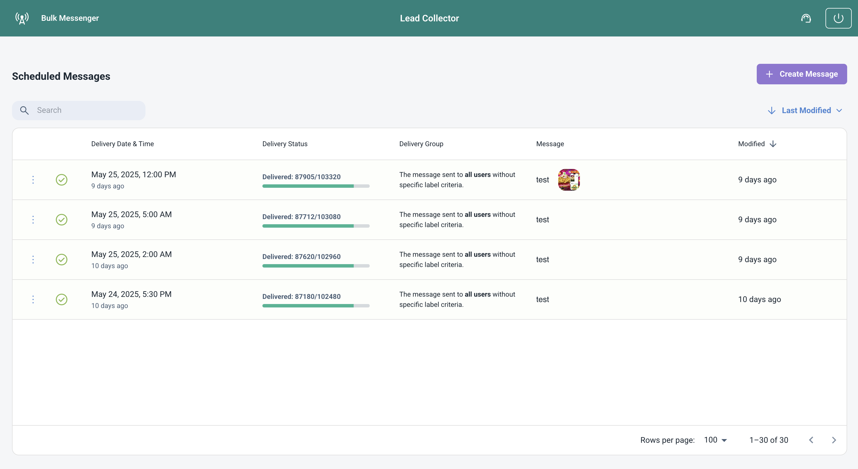 Bulk Messenger Interface
