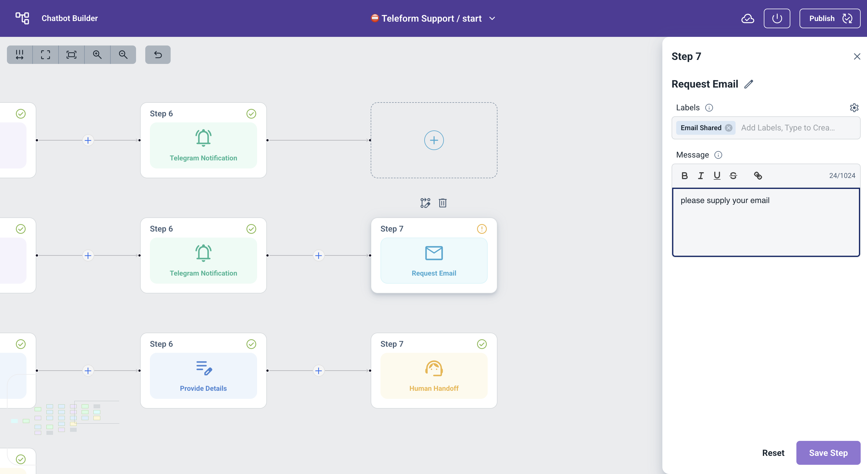 Request Contact Node Example