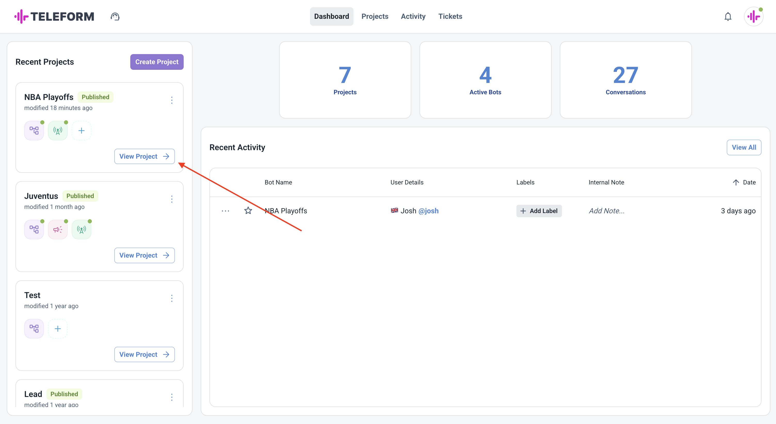 View Project Button